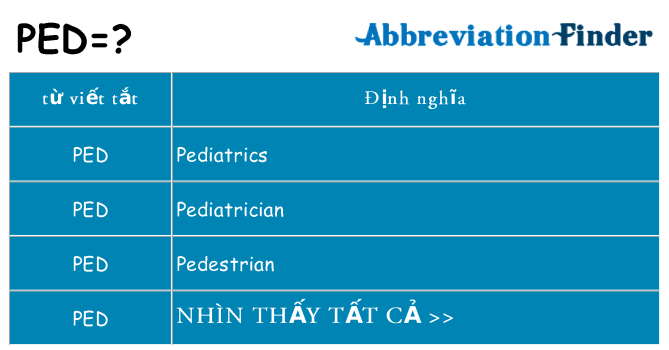 ped hiện những gì đứng cho