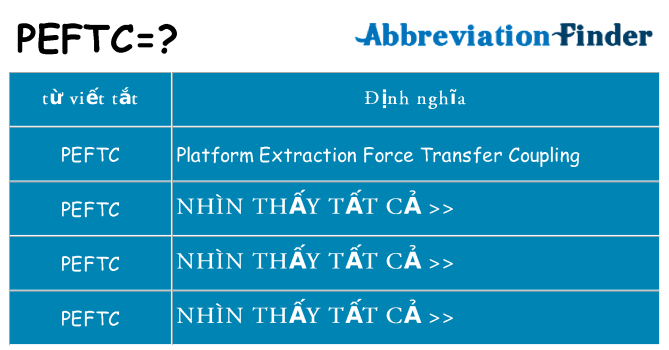 peftc hiện những gì đứng cho