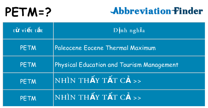 petm hiện những gì đứng cho