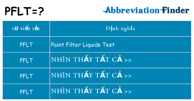 pflt hiện những gì đứng cho