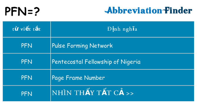 pfn hiện những gì đứng cho