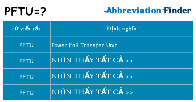 pftu hiện những gì đứng cho
