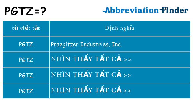 pgtz hiện những gì đứng cho