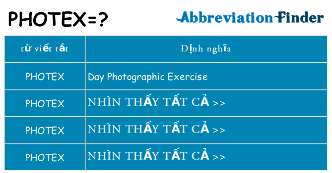 photex hiện những gì đứng cho