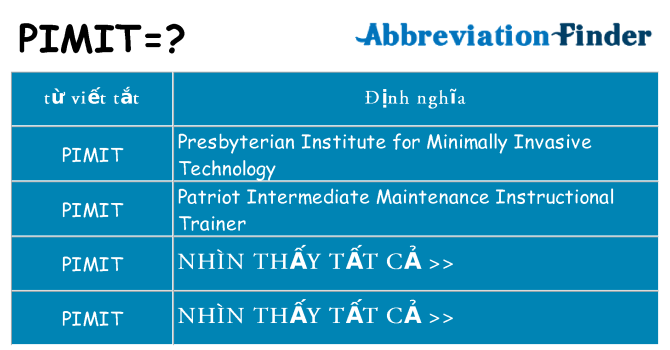 pimit hiện những gì đứng cho