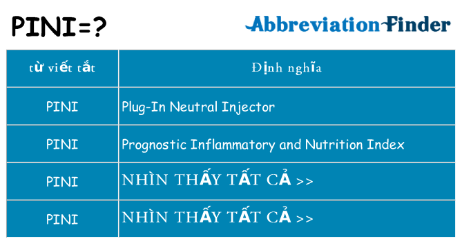 pini hiện những gì đứng cho