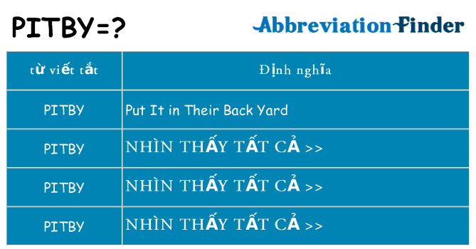 pitby hiện những gì đứng cho