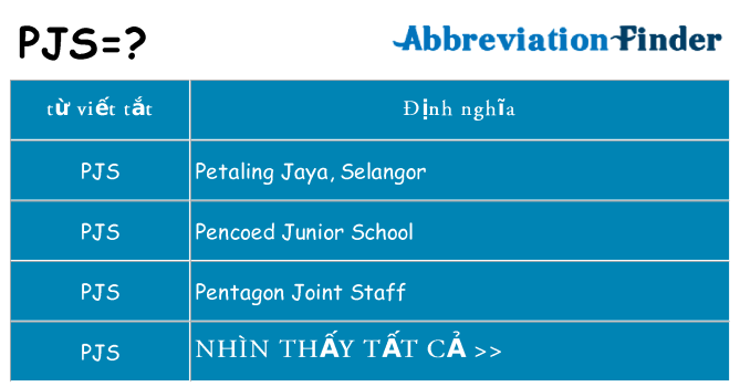pjs hiện những gì đứng cho