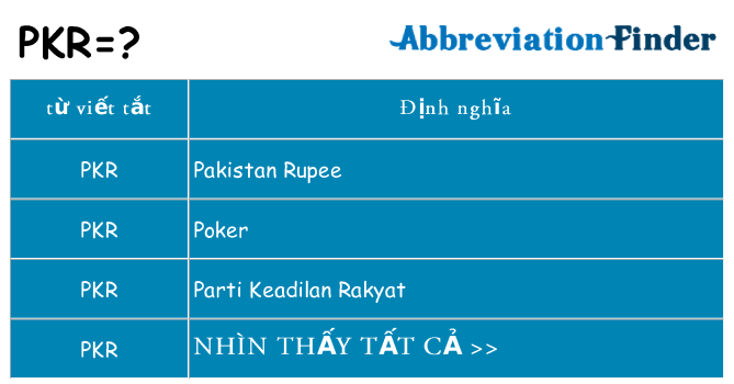 pkr hiện những gì đứng cho