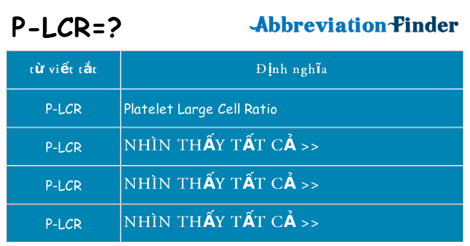 p-lcr hiện những gì đứng cho