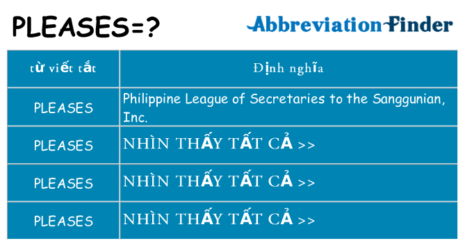 pleases hiện những gì đứng cho