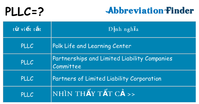 pllc hiện những gì đứng cho