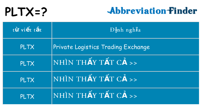 pltx hiện những gì đứng cho