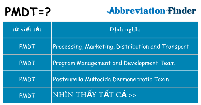 pmdt hiện những gì đứng cho