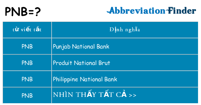 pnb hiện những gì đứng cho