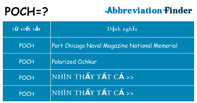 poch hiện những gì đứng cho