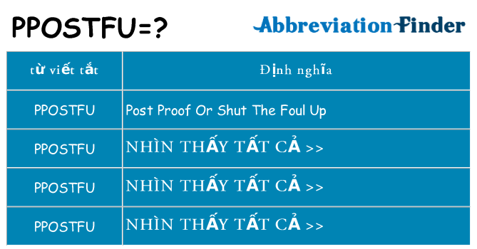 ppostfu hiện những gì đứng cho