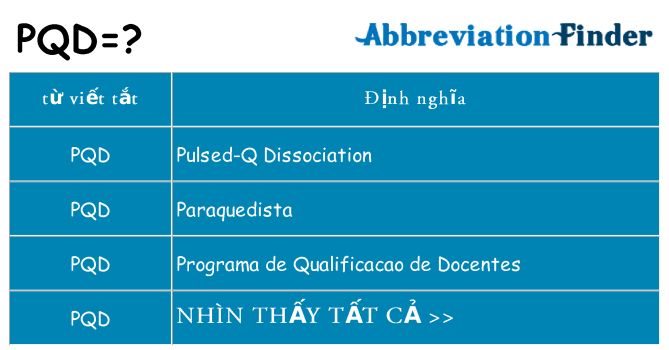pqd hiện những gì đứng cho