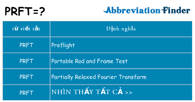 prft hiện những gì đứng cho