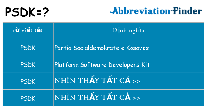 psdk hiện những gì đứng cho