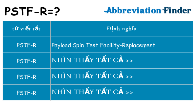pstf-r hiện những gì đứng cho