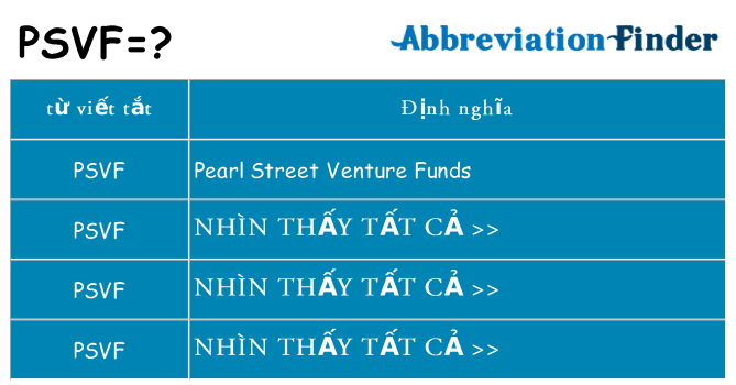 psvf hiện những gì đứng cho