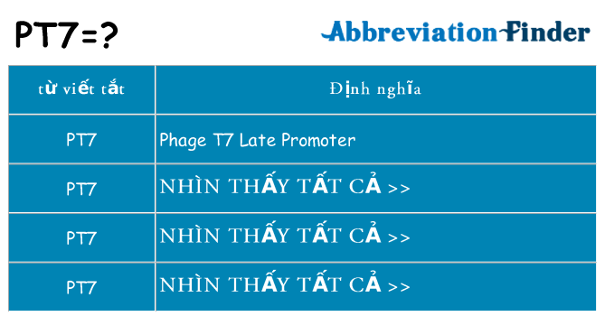 pt7 hiện những gì đứng cho