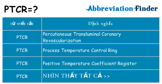 ptcr hiện những gì đứng cho