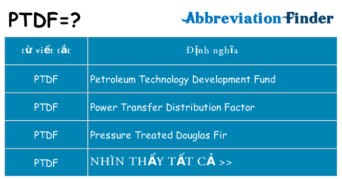 ptdf hiện những gì đứng cho