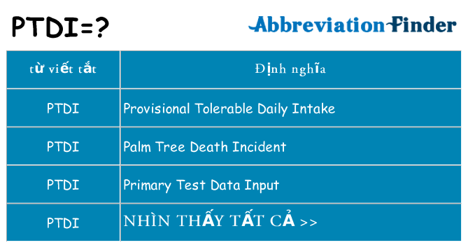 ptdi hiện những gì đứng cho