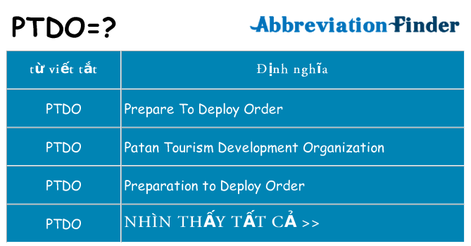 ptdo hiện những gì đứng cho