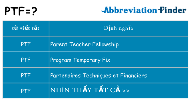ptf hiện những gì đứng cho