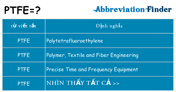 ptfe hiện những gì đứng cho