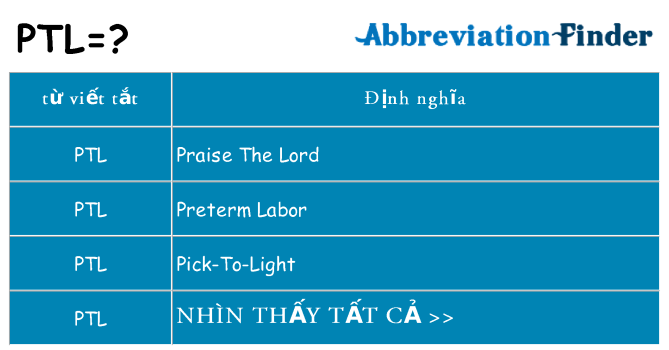 ptl hiện những gì đứng cho