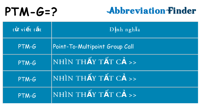 ptm-g hiện những gì đứng cho