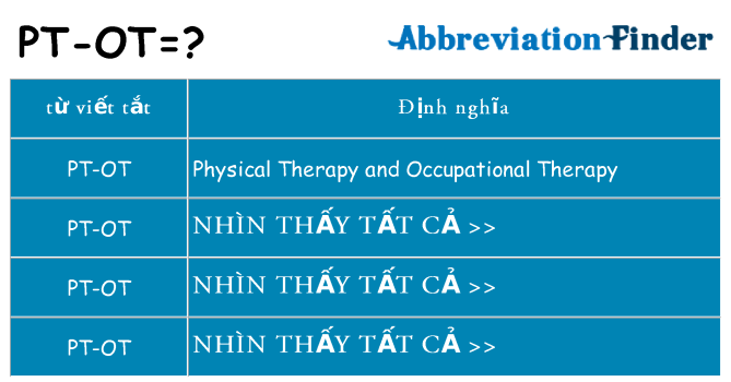 pt-ot hiện những gì đứng cho