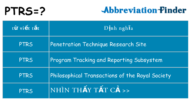 ptrs hiện những gì đứng cho