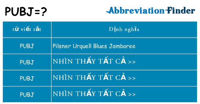 pubj hiện những gì đứng cho