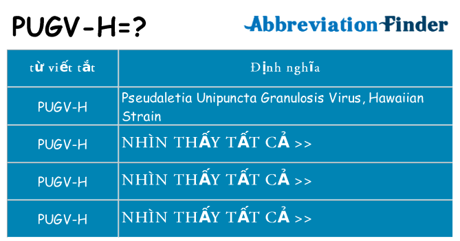 pugv-h hiện những gì đứng cho