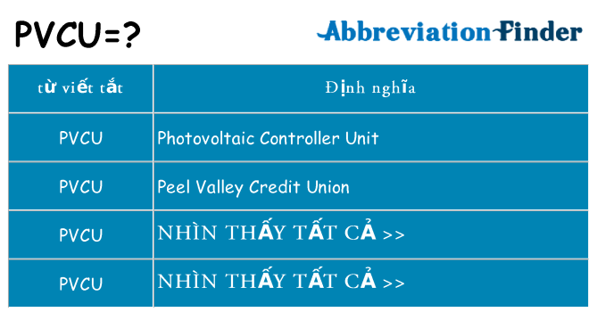 pvcu hiện những gì đứng cho