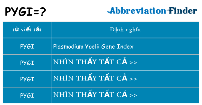 pygi hiện những gì đứng cho