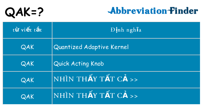 qak hiện những gì đứng cho