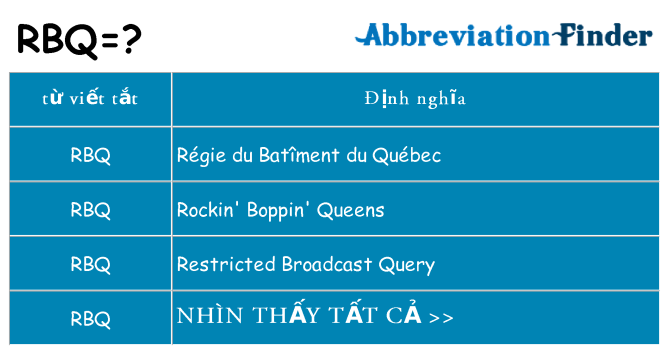 rbq hiện những gì đứng cho
