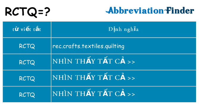 rctq hiện những gì đứng cho