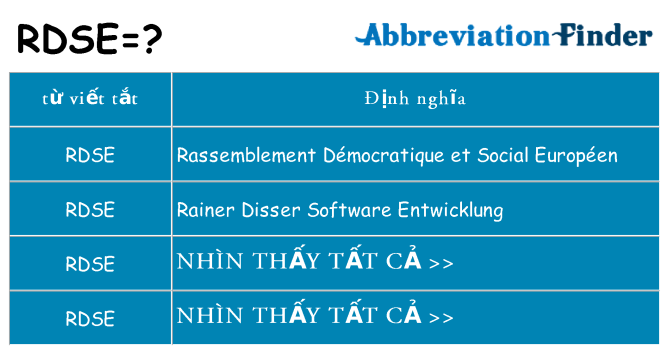 rdse hiện những gì đứng cho