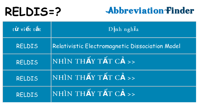 reldis hiện những gì đứng cho