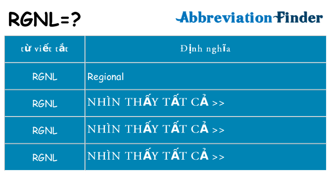 rgnl hiện những gì đứng cho