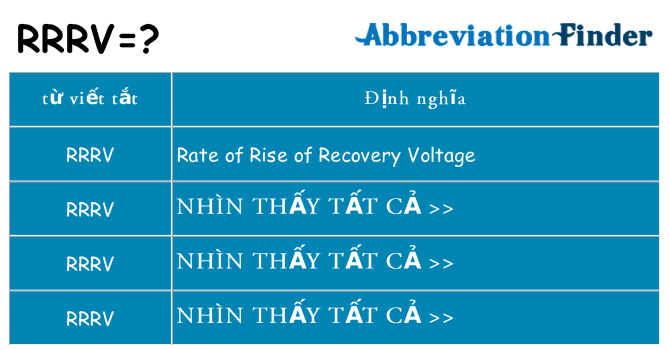 rrrv hiện những gì đứng cho