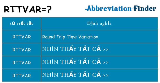 rttvar hiện những gì đứng cho