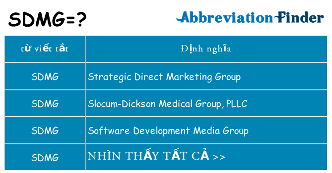sdmg hiện những gì đứng cho